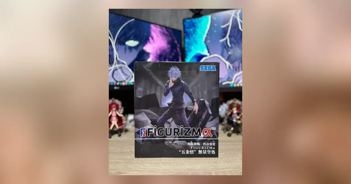 Figura original de Satoru Gojo de SEGA FIGURIZMα en su caja
